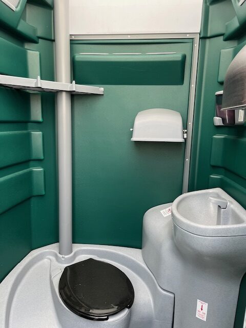 inside picture of Flushable port-a potty